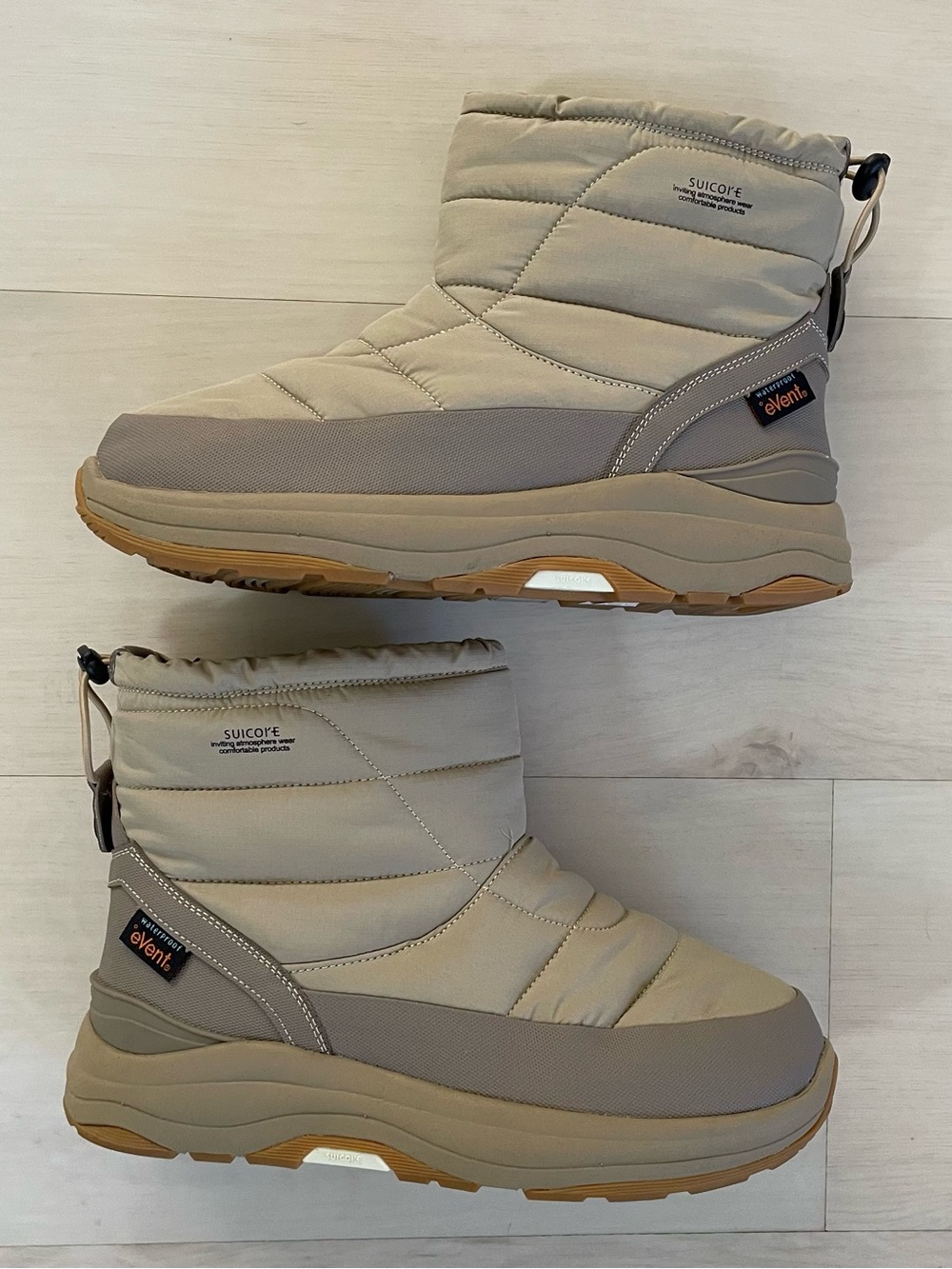 Suicoke Bower evab Snow Boots Beige Men’s 7 Women’s 9 Waterproof Thinsulate